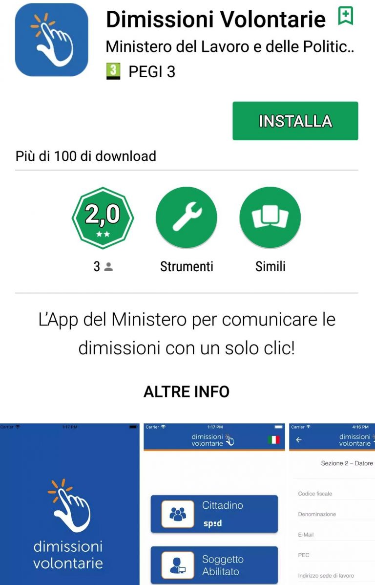 Comunicazione delle dimissioni e risoluzioni ARRIVA LA APP! Qui